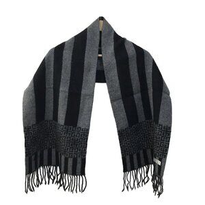GIVENCHY - Black Gray Wool Scarf 106-070125